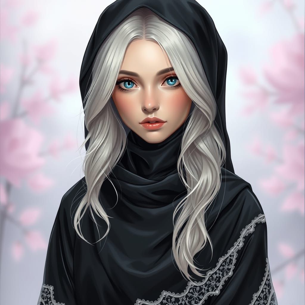 Ethereal Russian Fantasy Maiden in Victorian-Inspired Hijab ...