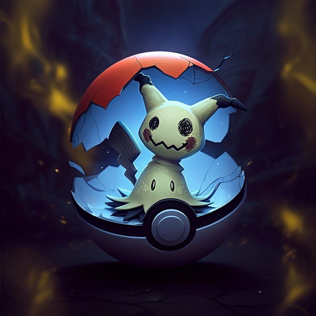 Mimikyu Emerges: Dark Fantasy Art Nouveau