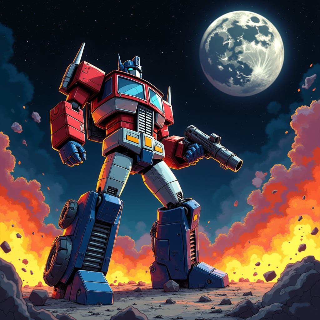 Transformer Warrior on Chrome Planet