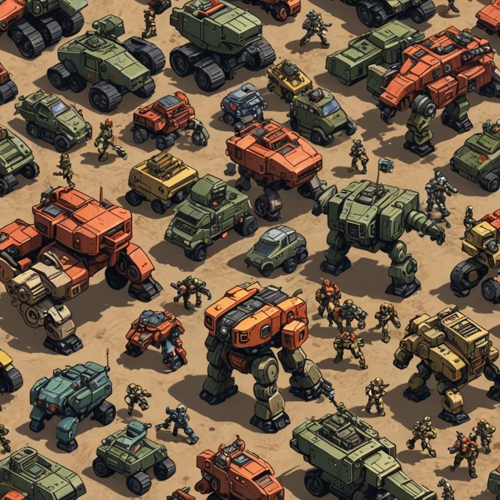 Metal Slug Style Battle with Mechs and Tanks