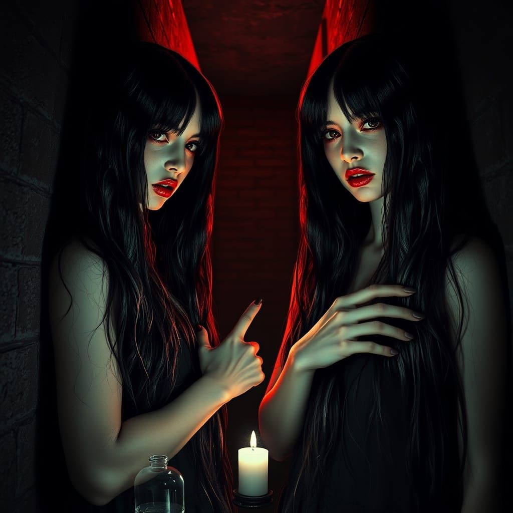 Two Women in Contrasting Descent