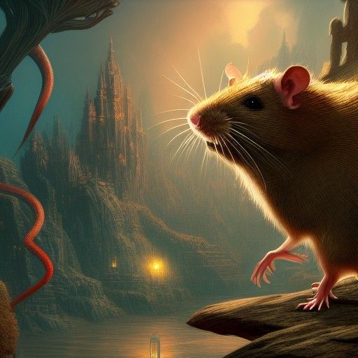 Fantastical Rat Detailed Matte Painting