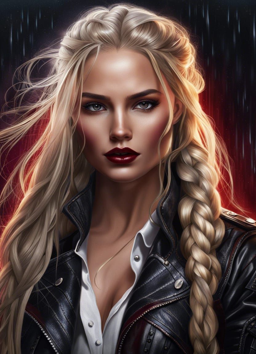 Woman In Leather Jacket