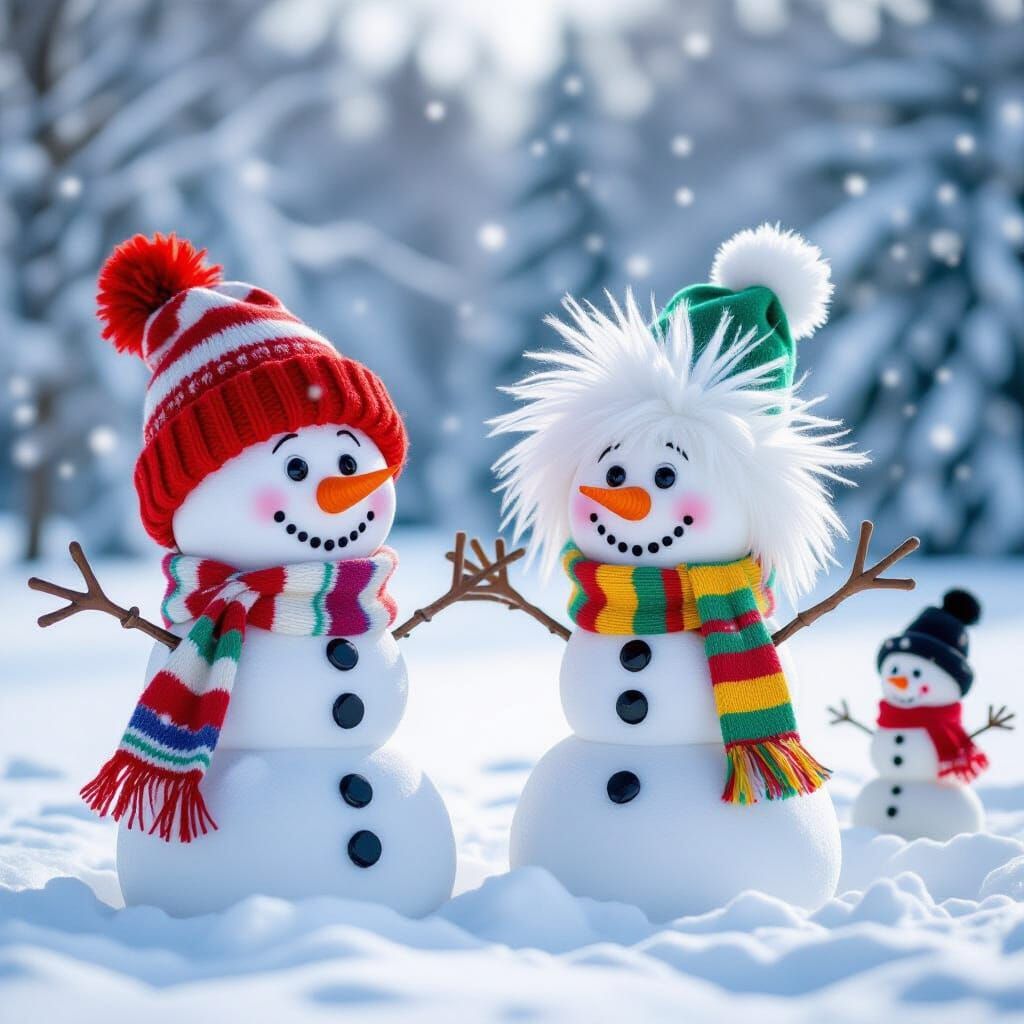 Joyful Snowmen in a Magical Winter Wonderland