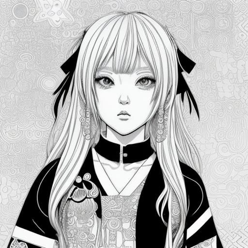 Monochrome Harajuku Street Style Anime Art