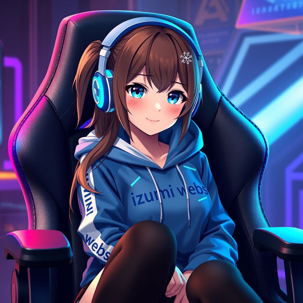 Anime Girl in Gaming Chair: Fantasy Artstation Style