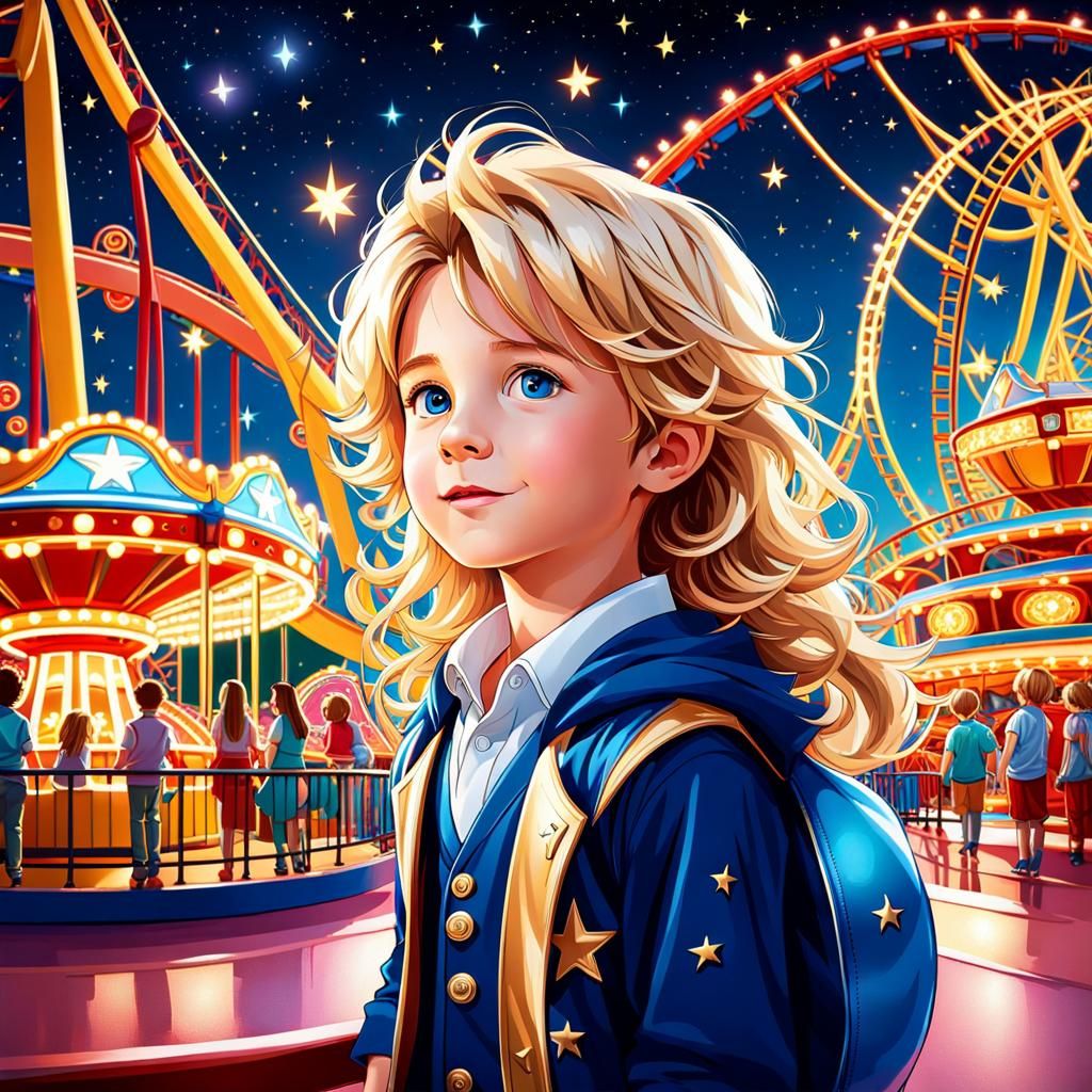 Evening at the theme park