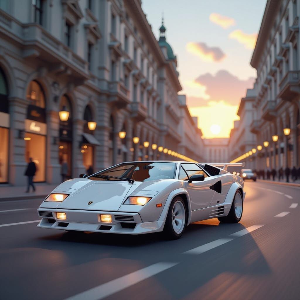 Lamborghini Countach in Milano at Spring Dawn