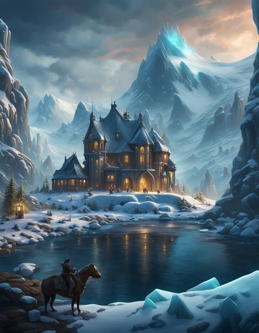 Fantastical Arctic Council Meeting in Detailed Matte Paintin...