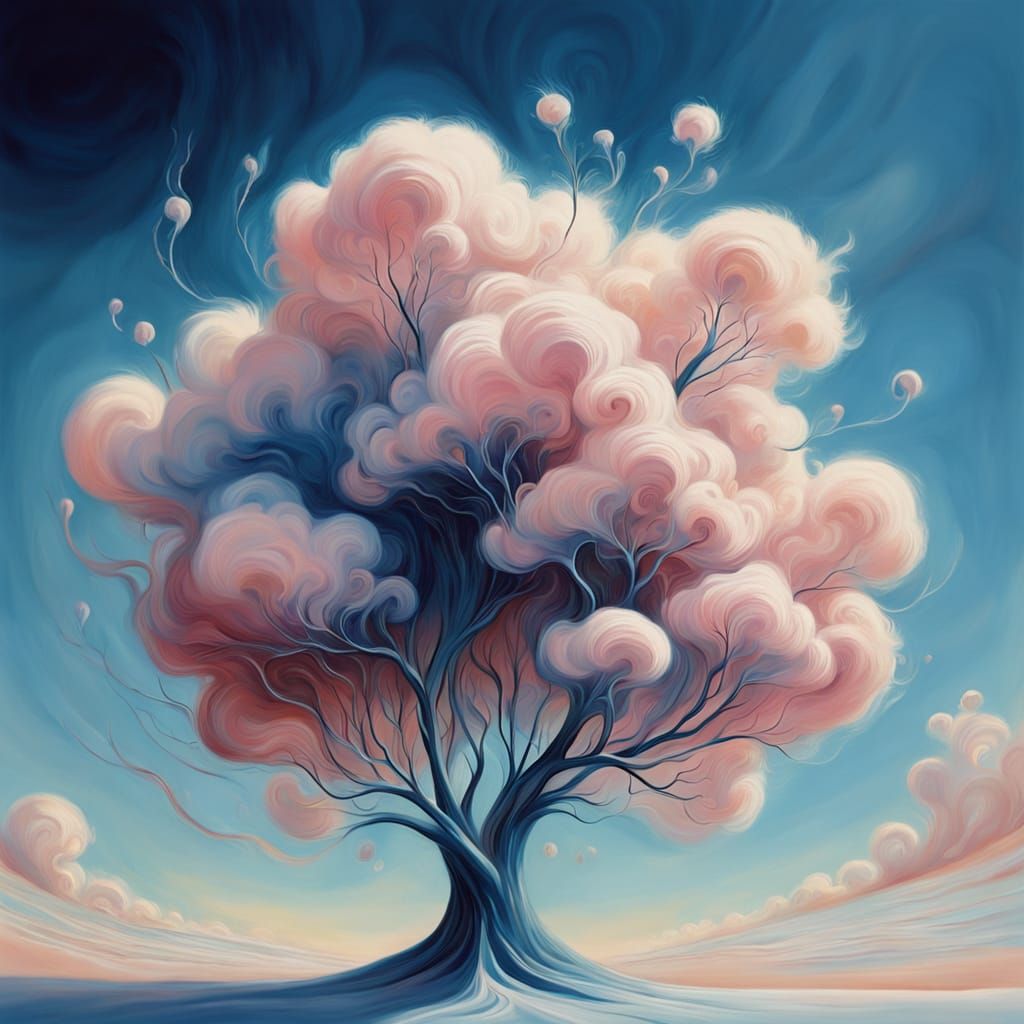 Dreamy, Ethereal Cloud Fur Ball in Soft Focus