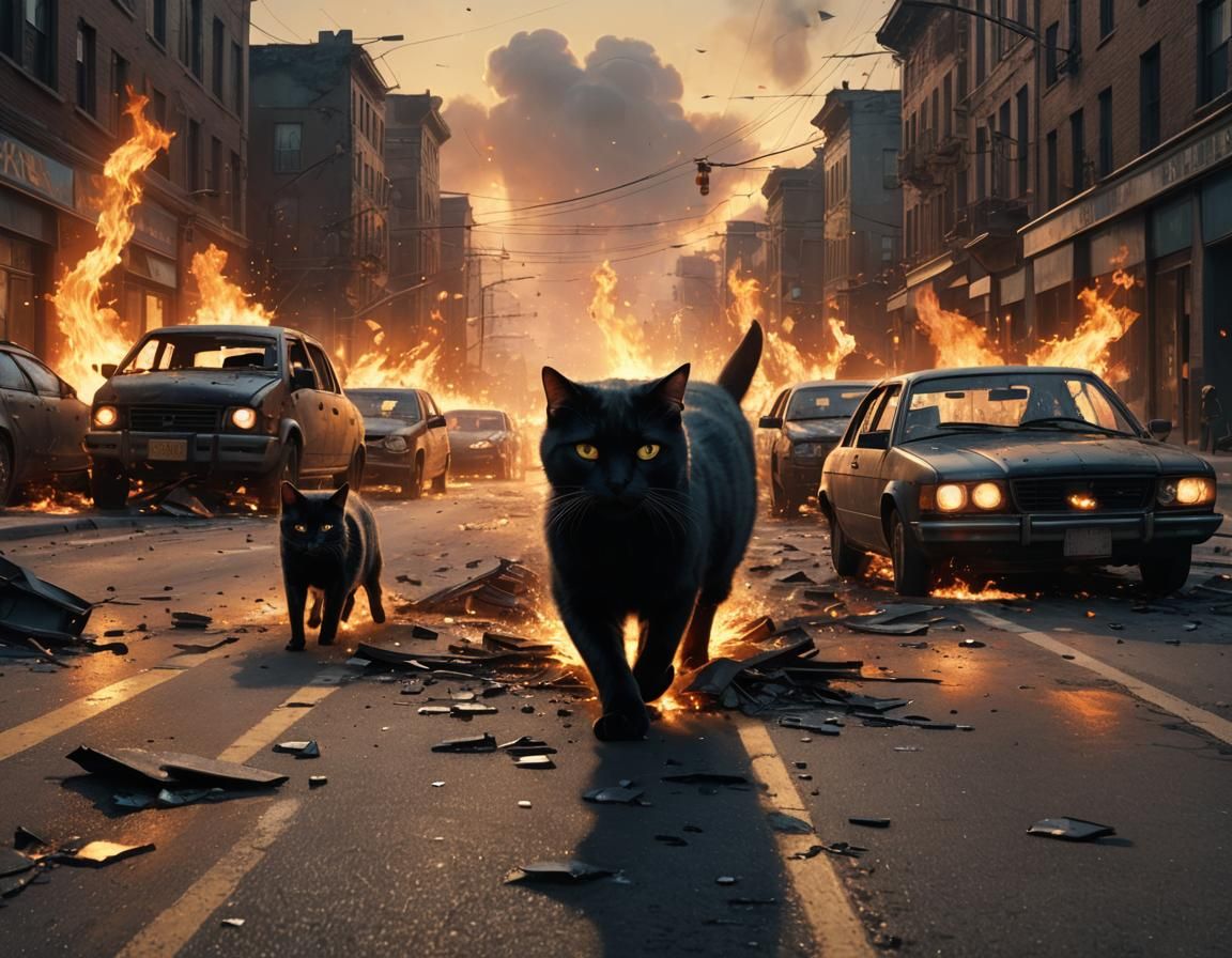 Dramatic Car Crash After Black Cat Crossing