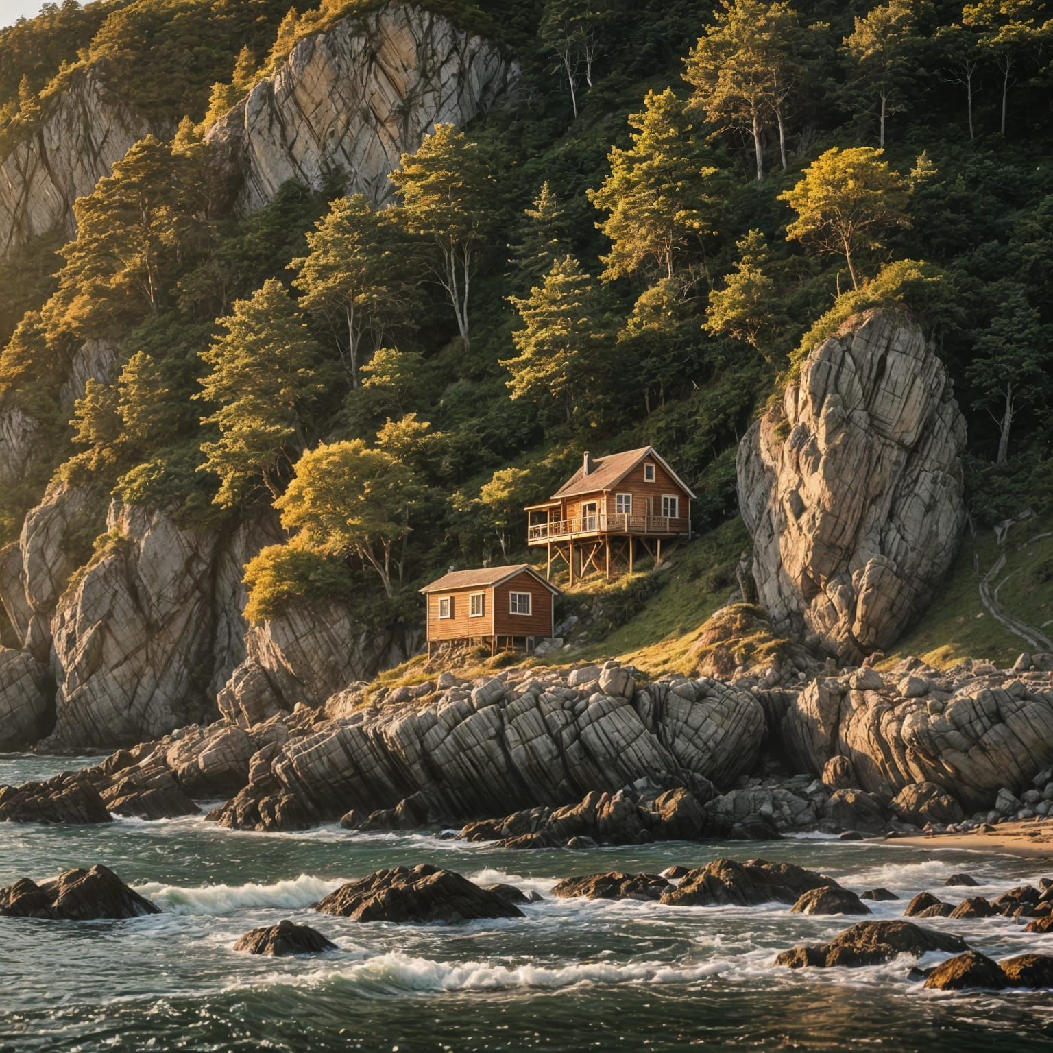 Cinematic Island House by the Sea