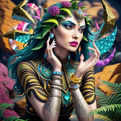 Vibrant Fractal Rockscapes in Photorealistic 3D