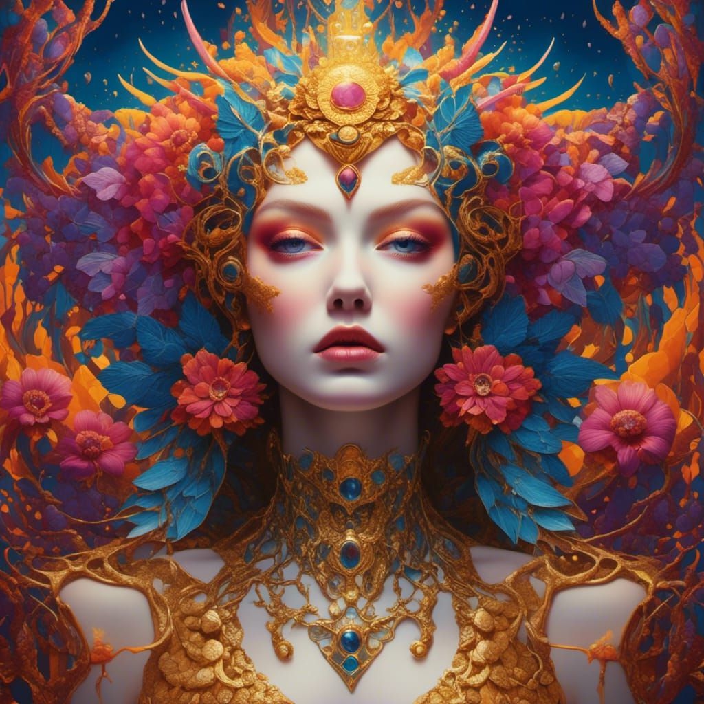 Surreal Snake Tattoo in Alcohol Ink and Oil