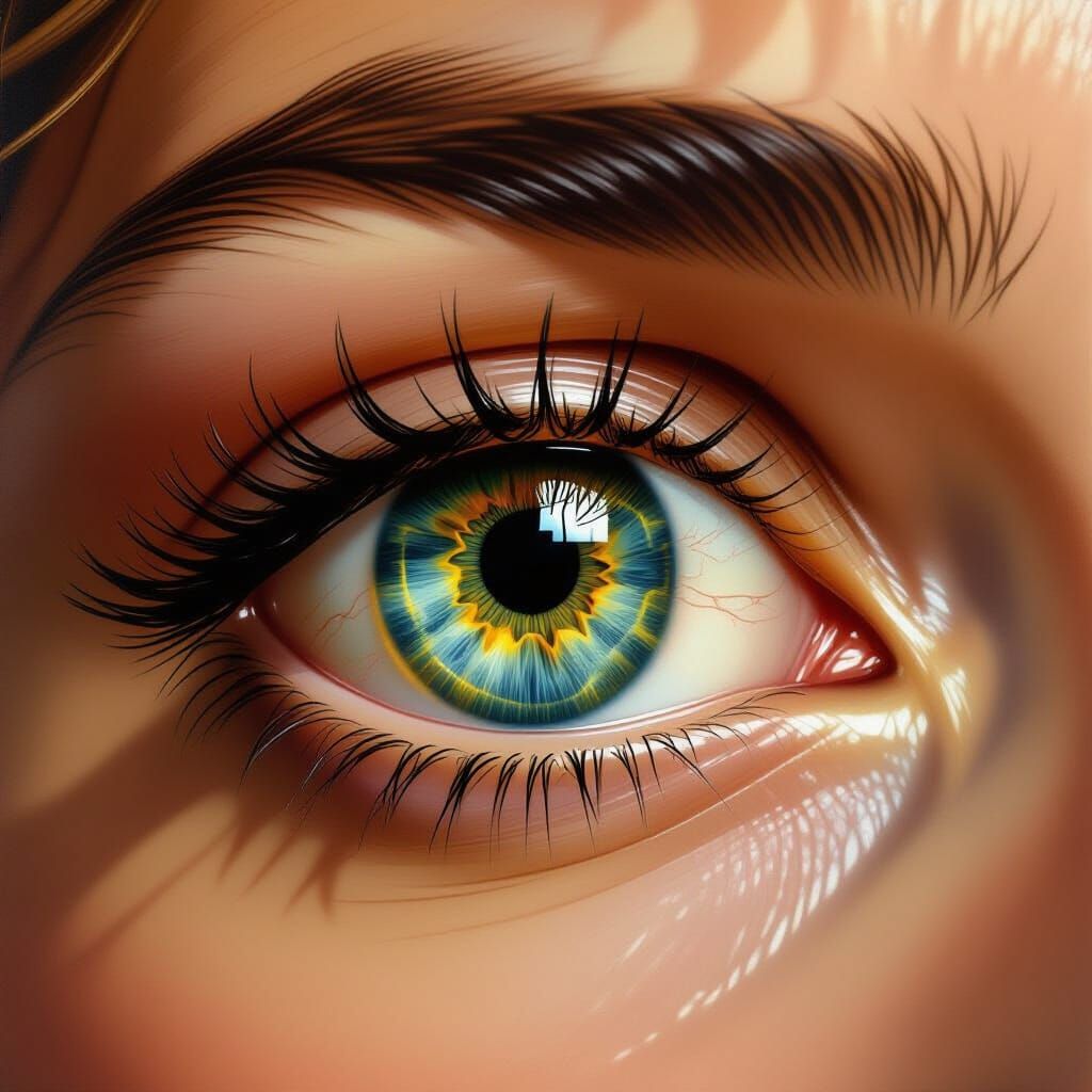 Renaissance Eye Painting with Crystalline Lens