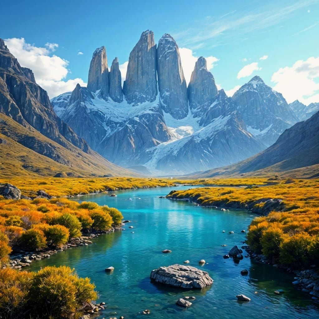 Surreal Patagonian Landscapes in Hyperdetailed Style