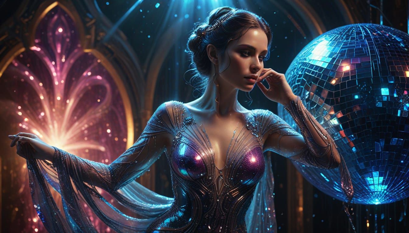 Glamorous Digital Portrait in Vibrant Oil Painting Style