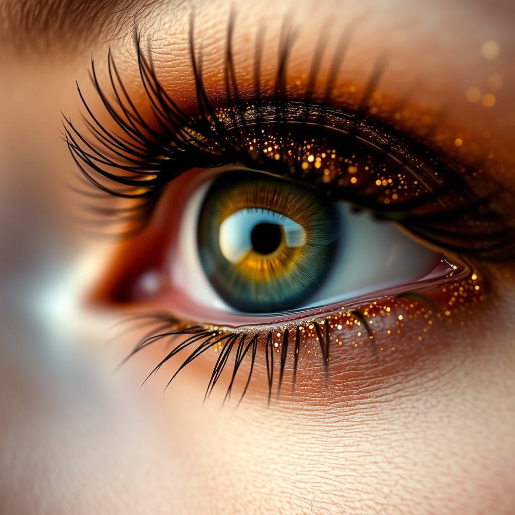 Golden Eye in Luxurious Cyberpunk Style