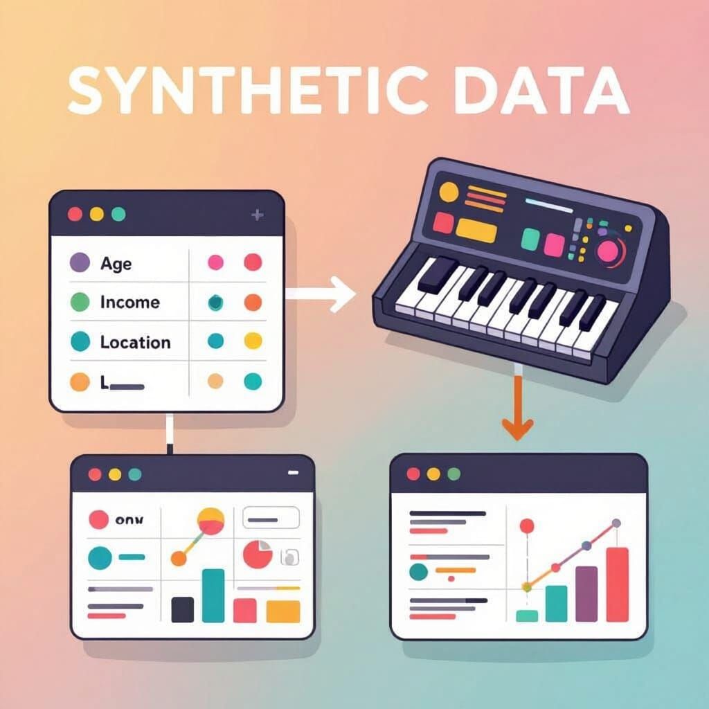 Cartoon Explaining Synthetic Data Generation Process