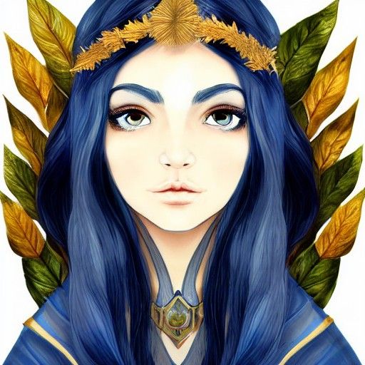 Beautiful Elven Lady with Blue Robes