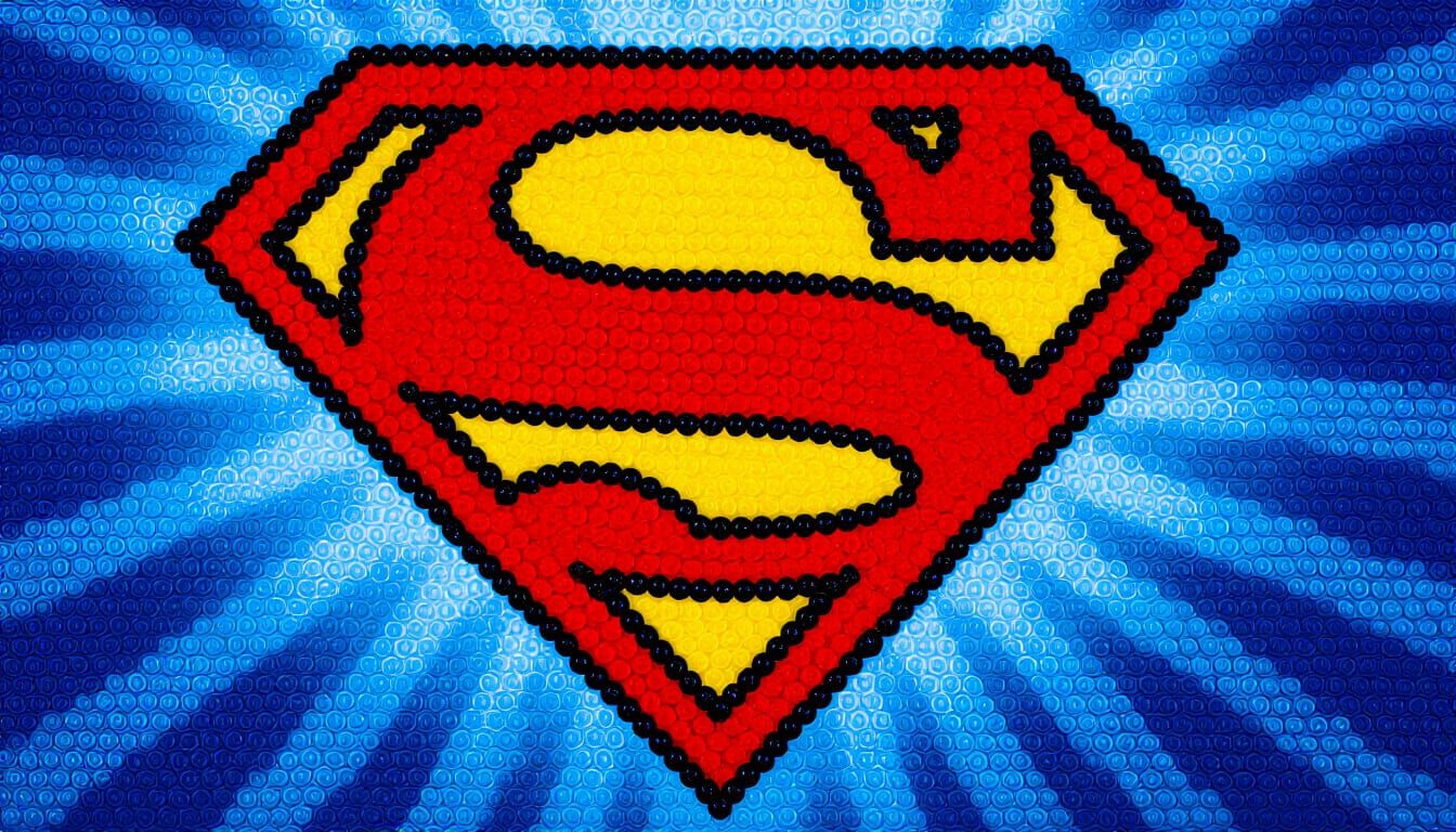 Beaded Superman Symbol Artwork