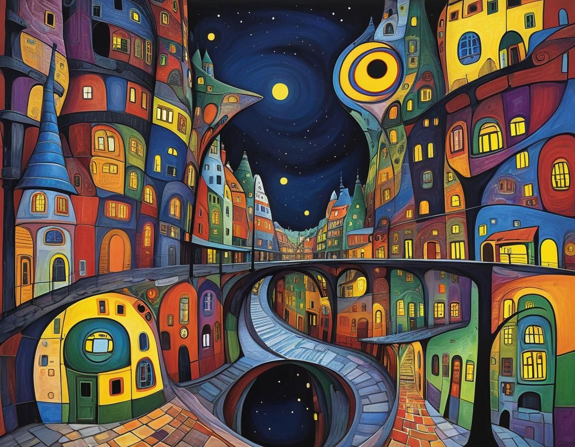 Chromatic Ragnarök Street in Hundertwasser Style