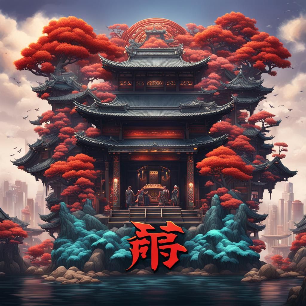 Yakuza Rap Group Logo: Detailed Matte Painting