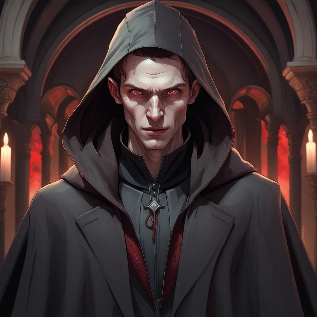 Sinister Vampire Portrait in Hyperdetailed Style