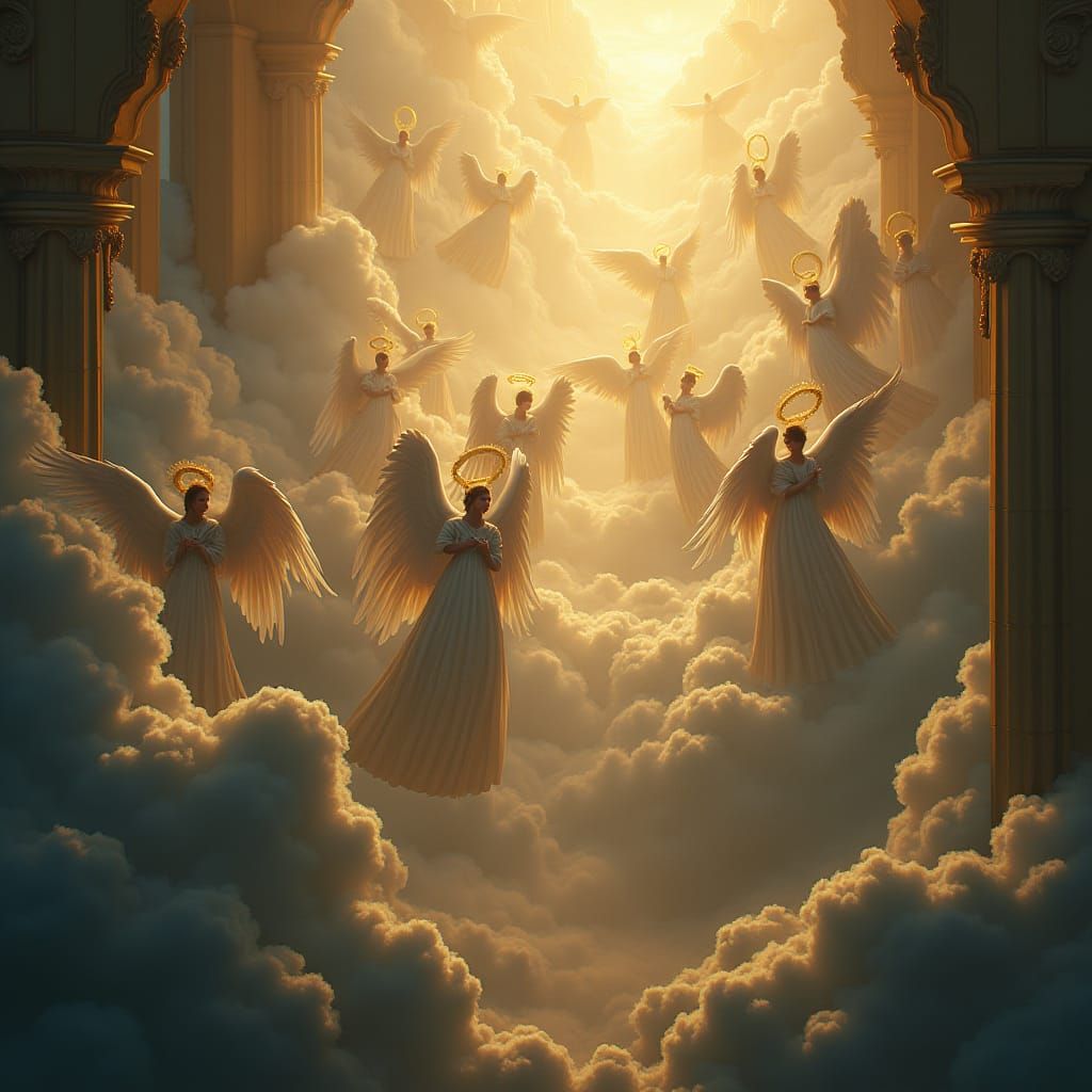Angels in Heavenly Realm: Surreal Matte Painting