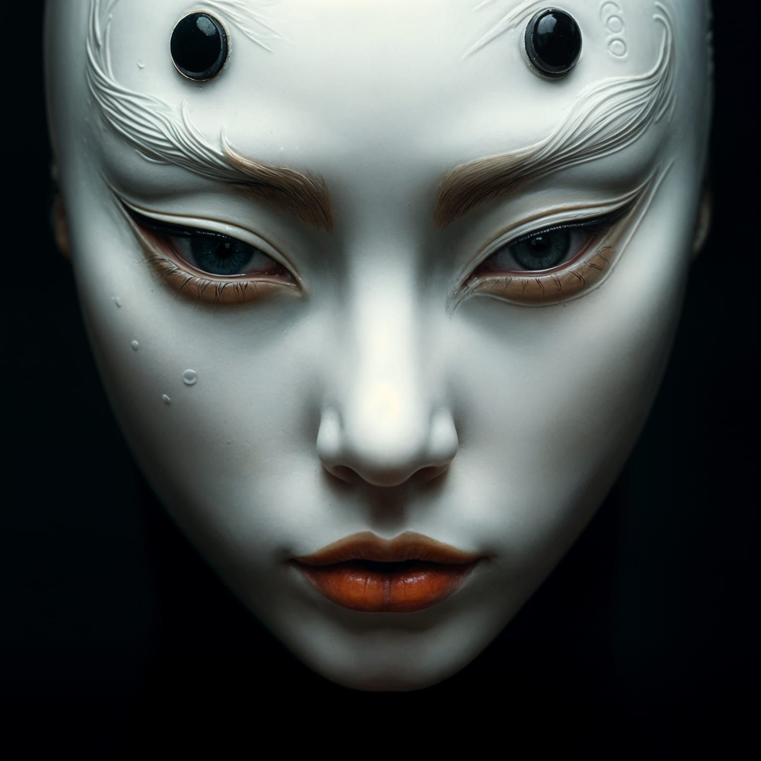 Porcelain Noh Masks: Mystery and Despair