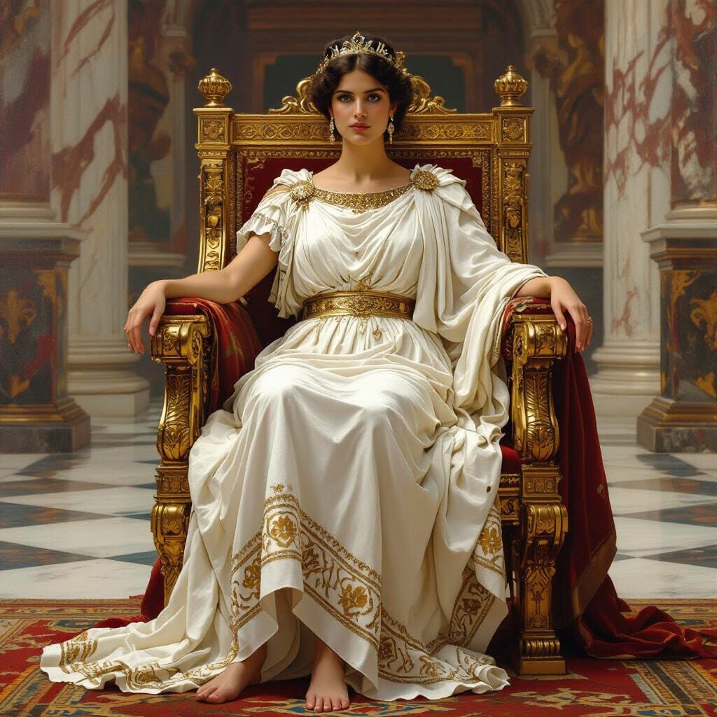 Empress of Rome on Golden Throne, Neoclassical Style