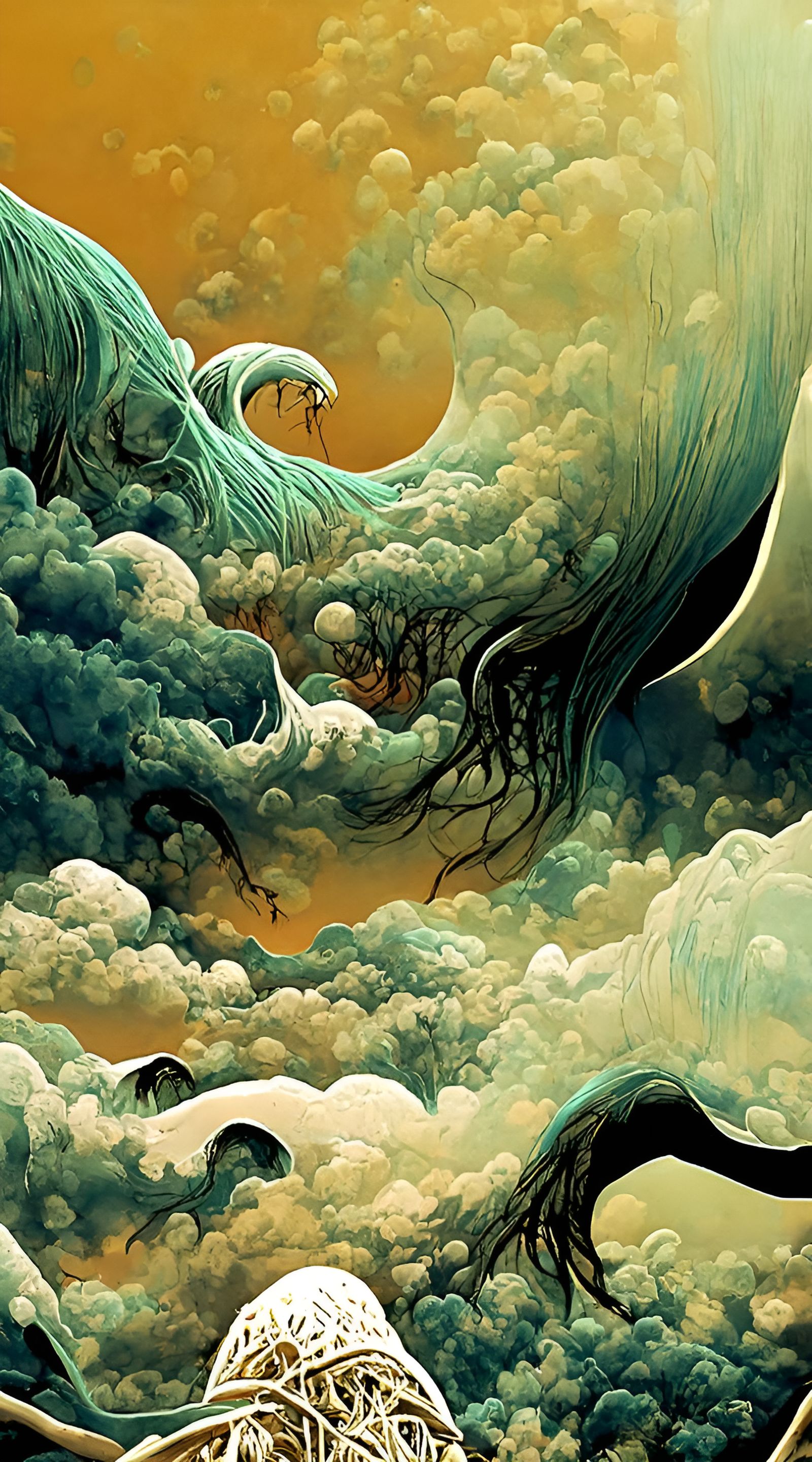 Surreal Horror Art in Japanese Style