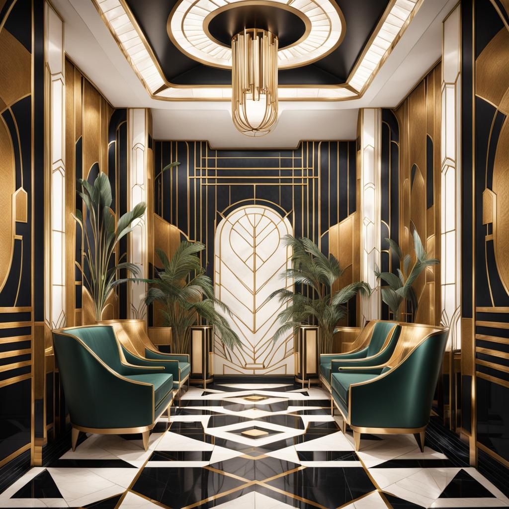 Colorful Geometric Art Deco Interior Design