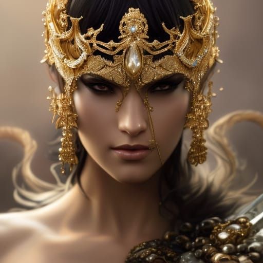 Extravagant Crown Portrait in Hyperdetailed Digital Art