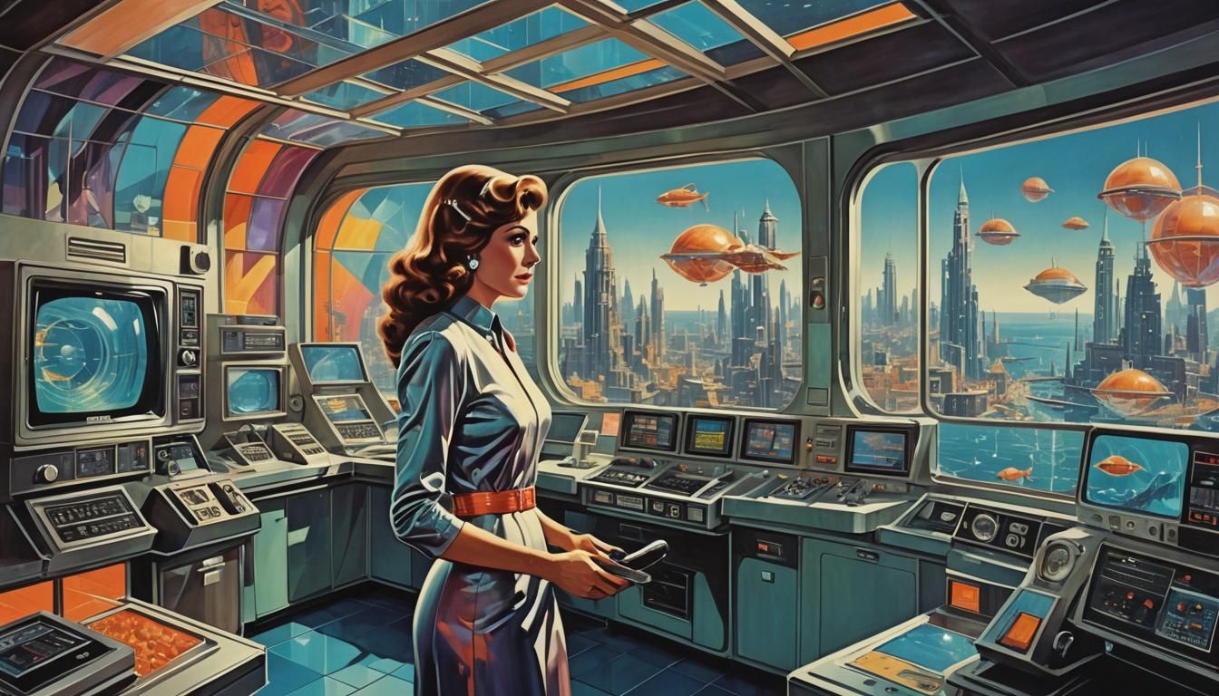 Retro-Futuristic Atlantis: Dazzling Underwater Cityscape