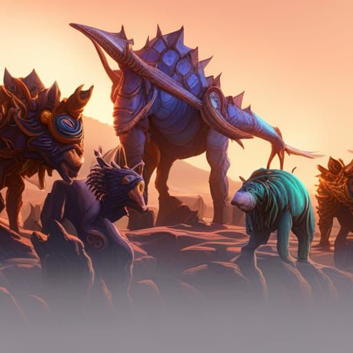 Animals as Gods: Detailed Fantasy Concept Art