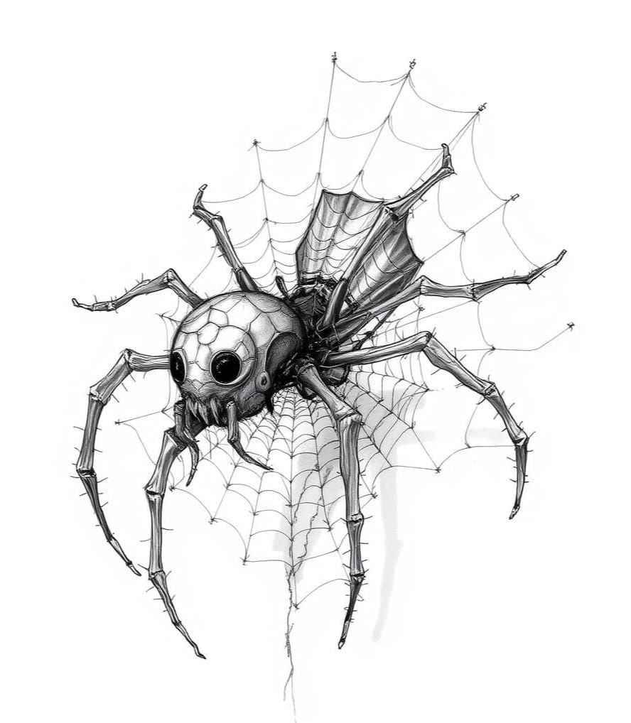 Surreal Spiderweb Creature: Abstract Wild Imagination