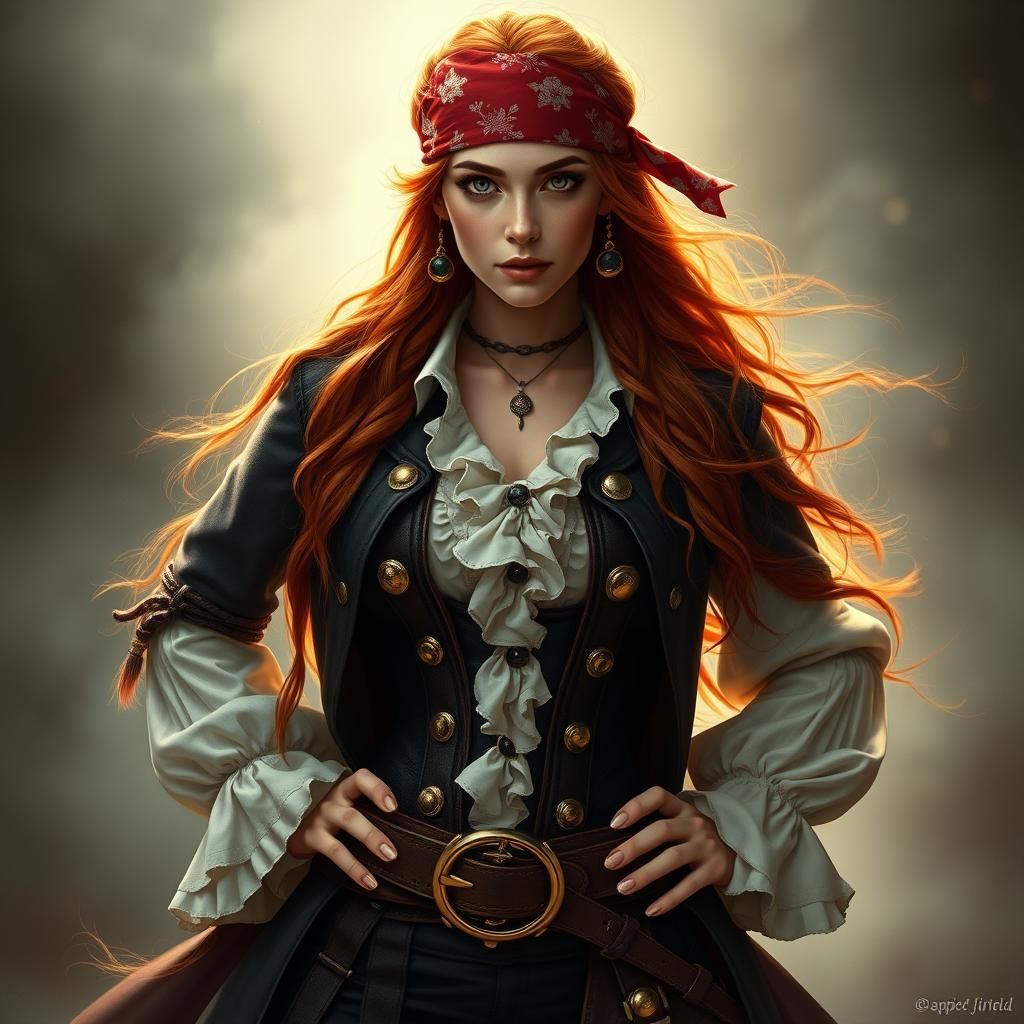 Ethereal Pirate Queen in Fantasy Art Style