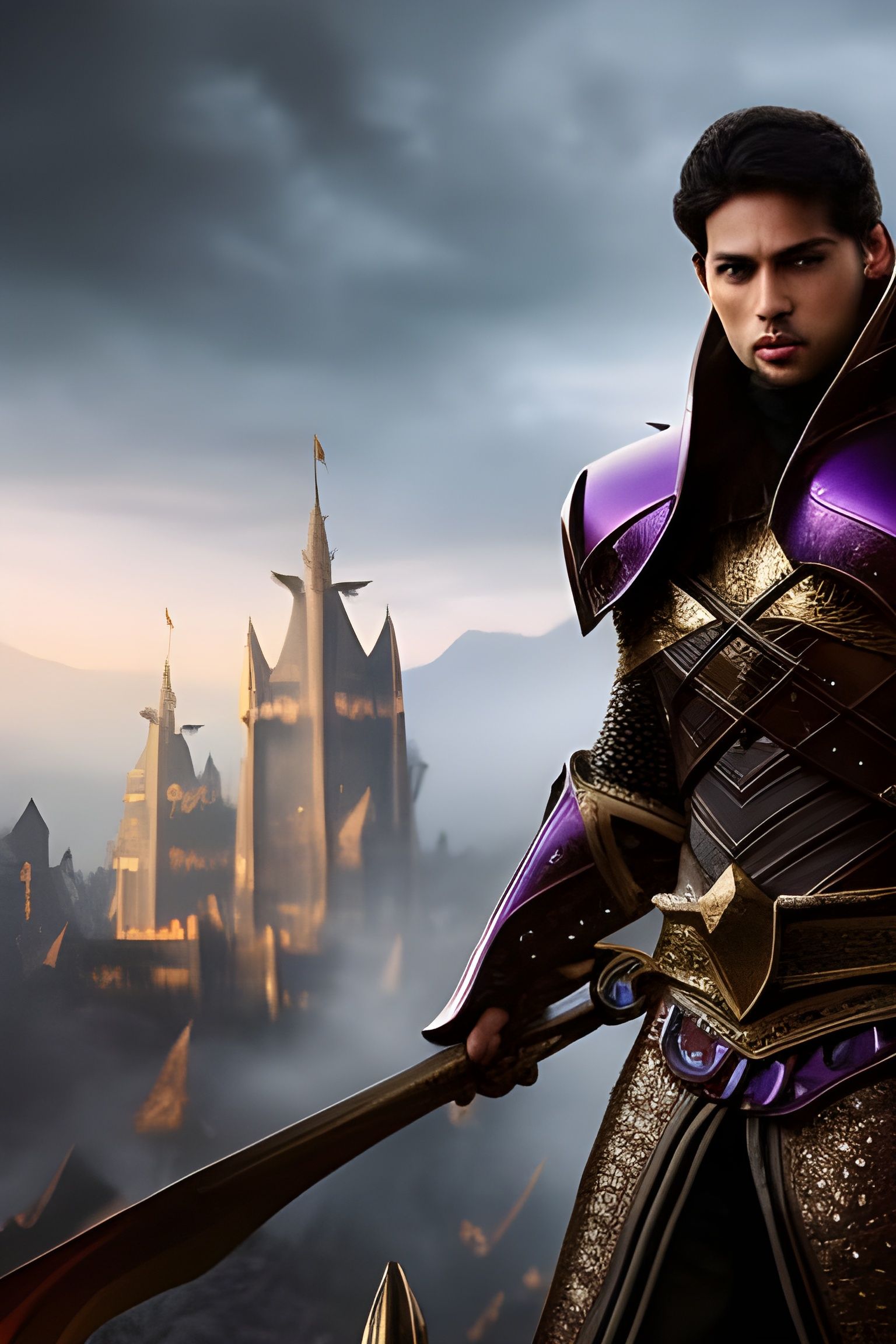 Epic Prince in Dragon Armor: Medieval Fantasy Portrait