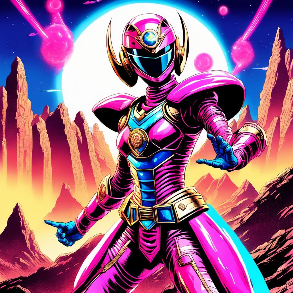 Retro Anime Heroine in Solar Punk Utopia