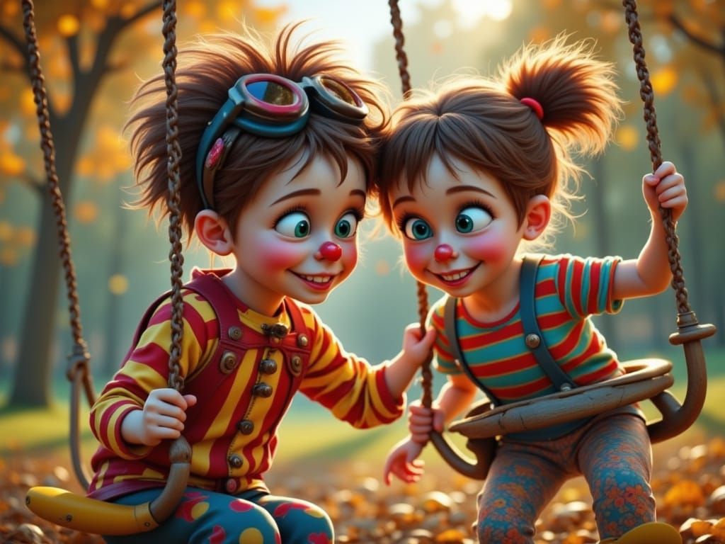 Vibrant Children's Playground Scene in Hyperrealistic Style