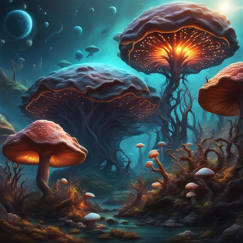 Exotic Alien Sea Life in a Speculative Concept Art