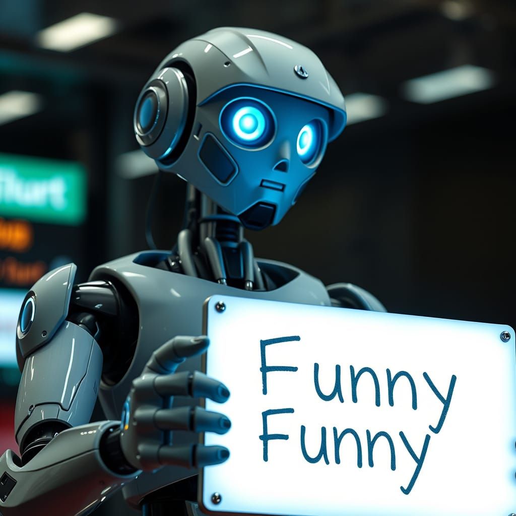 AI Failure Holds Up a Misprinted Sign in Hyperrealistic Styl...