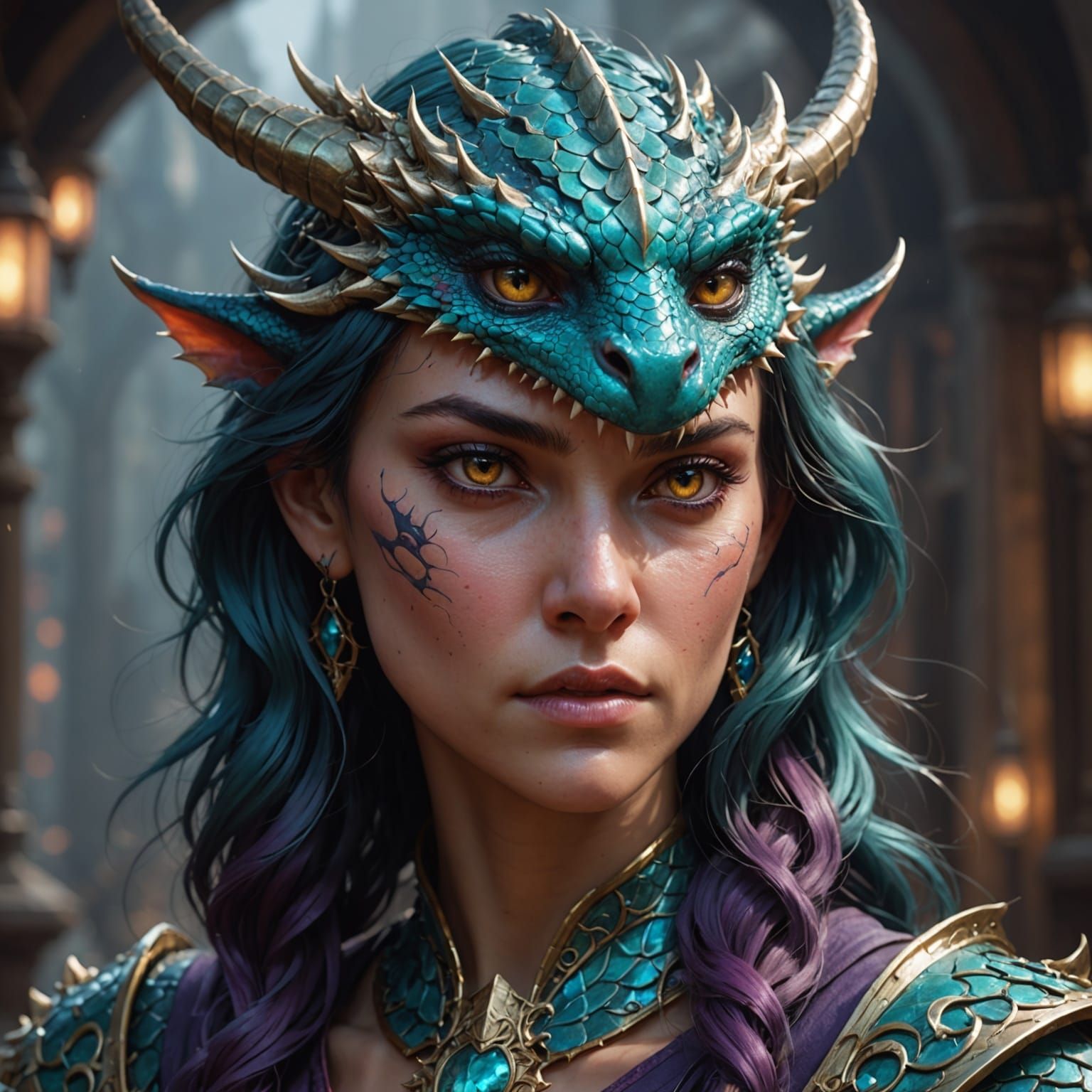 Surreal Horror Goddess in Triadic Colors