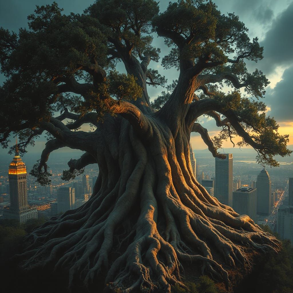 Colossal Tree Roots Enveloping Cities