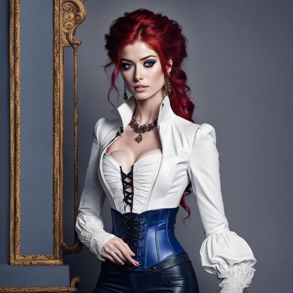 Katherine McNamara as Pirate in Leather, Digital Art