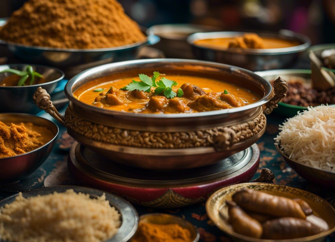 Delicious Curry Bowl in Indian Marketplace