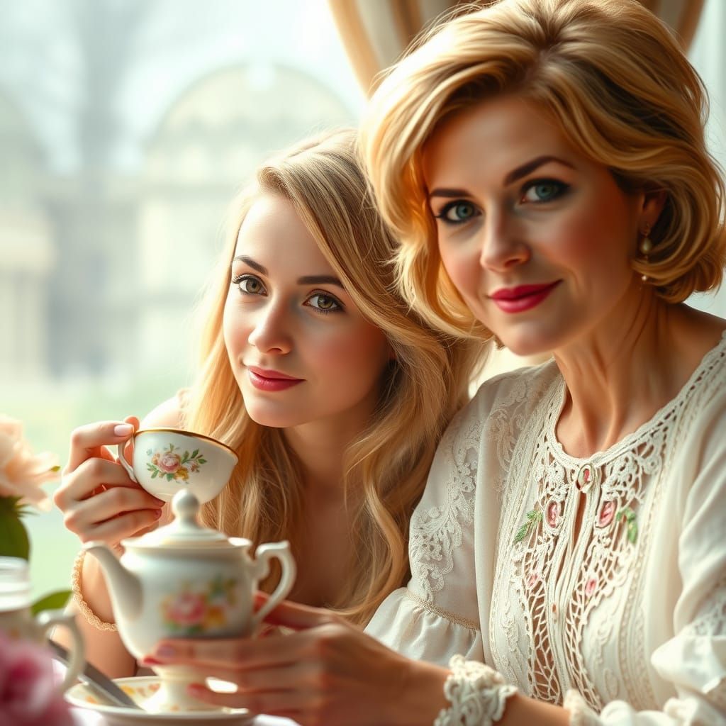 Tea Luncheon with Mother in Ethereal Fantasy Style