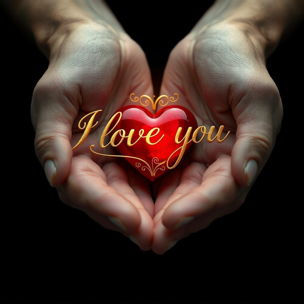 Tender Hands Cradle Golden Words in Velvet Blackness