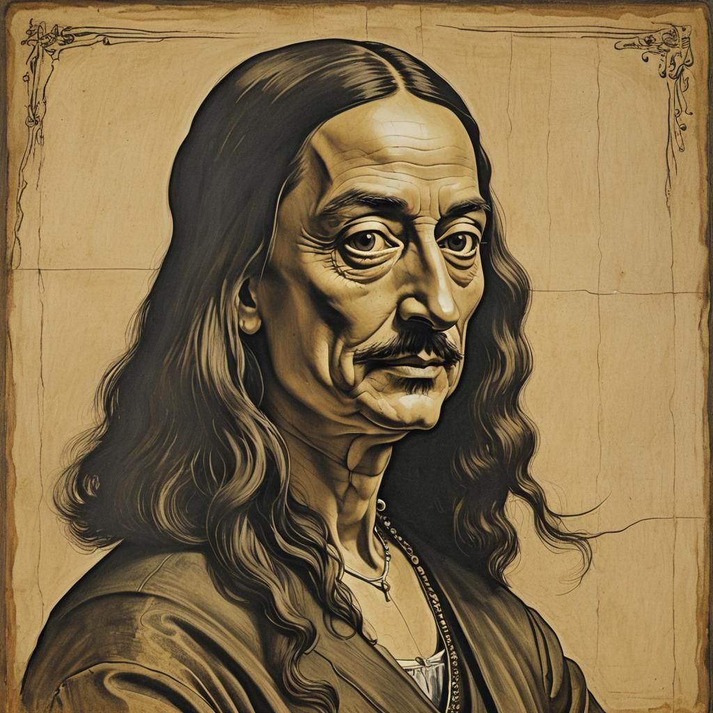 Surrealist Portrait in Leonardo da Vinci Style
